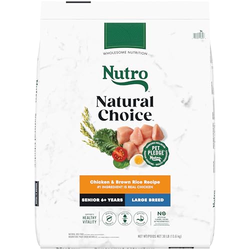 Nutro Natural Choice Senior Large Breed Dry Dog Food, Chicken and Brown Rice, 30 lbs.