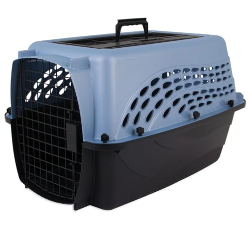 Petmate Two-Door Small Dog Kennel & Cat Kennel, Top Loading or Front Loading Pet Carrier, Made with Recycled Materials, 24 inches in Length For Pets up to 15 Pounds, Made in USA