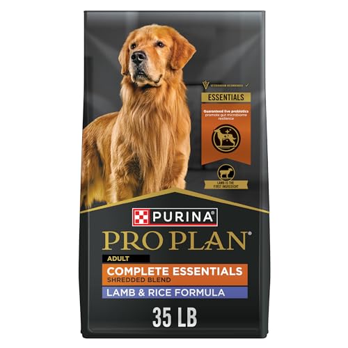 Purina Pro Plan Complete Essentials Shredded Blend Lamb and Rice High Protein Dog Food with Probiotics for Dogs - 35 lb. Bag