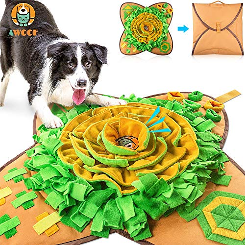 AWOOF Snuffle Mat Pet Dog Feeding Mat, Durable Interactive Dog Puzzle Toys Encourages Natural Foraging Skills